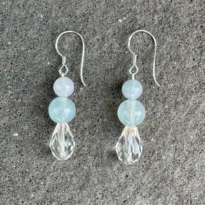 Dangling earrings. New. Semi precious stones. Caroline Roussel Jewelry.